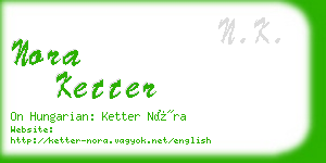 nora ketter business card